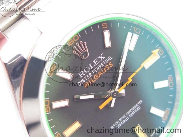 SH3131 GV on Black Bracelet Best ARF Dial Steel 1:1 Edition Milgauss 904L 116400 0803
